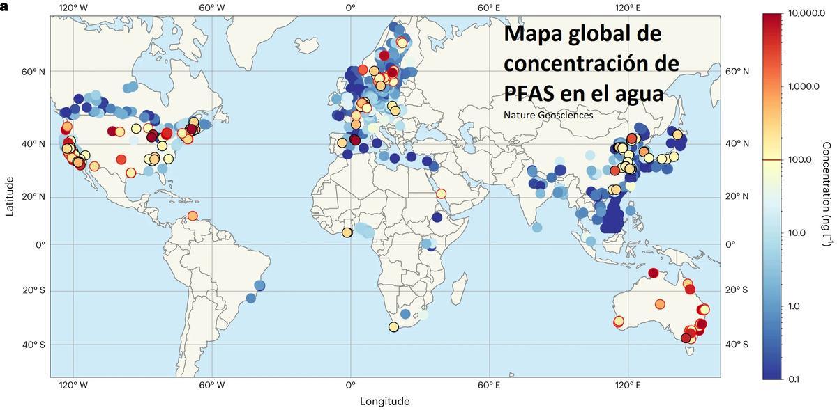 Concentration de PFAS dans l'eau