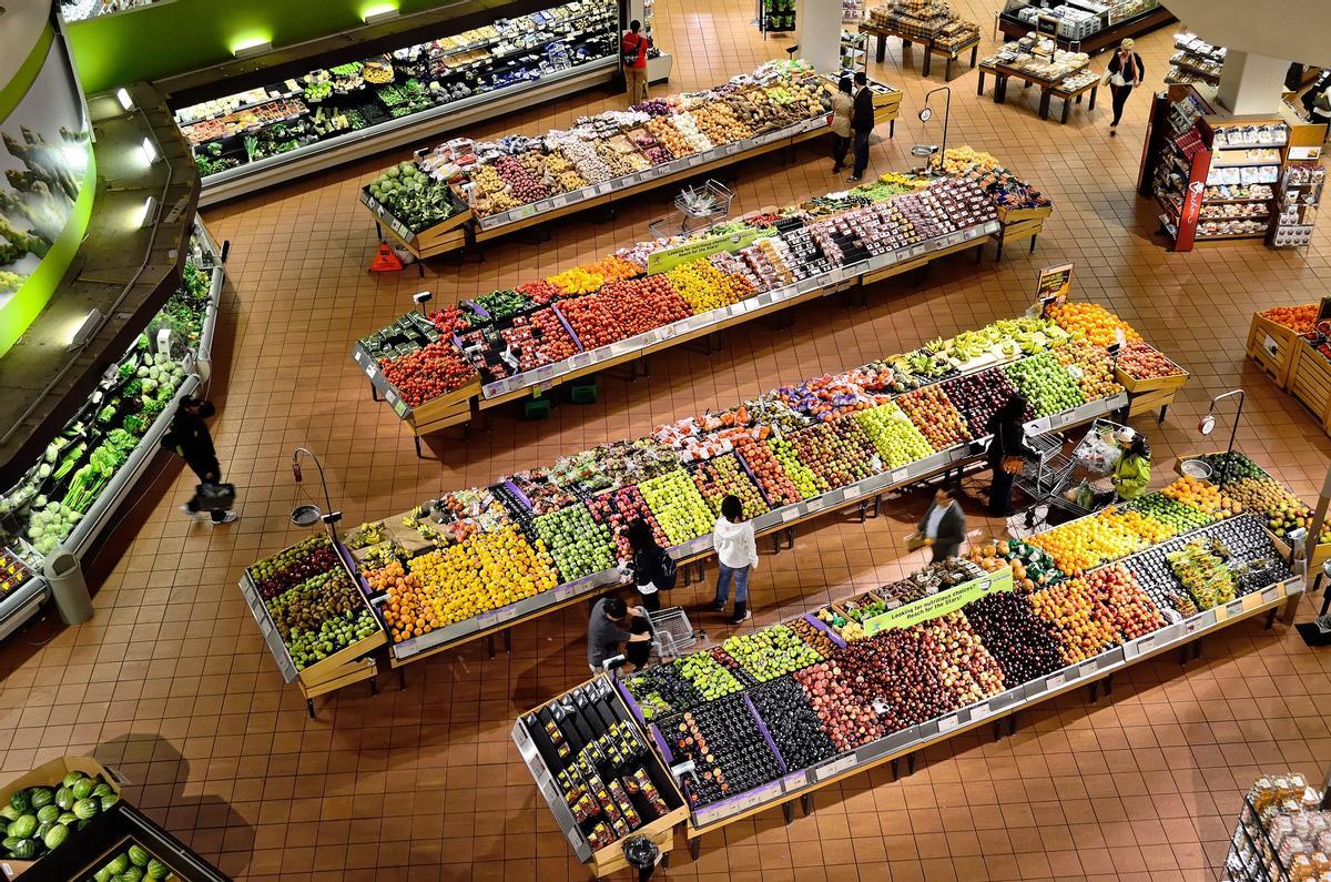 Aliments dans un supermercado.