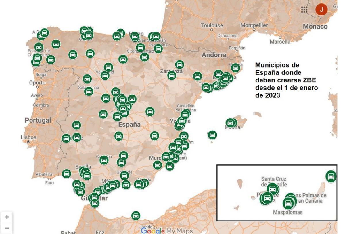 Municipalités obligées par la loi de créer ZBE