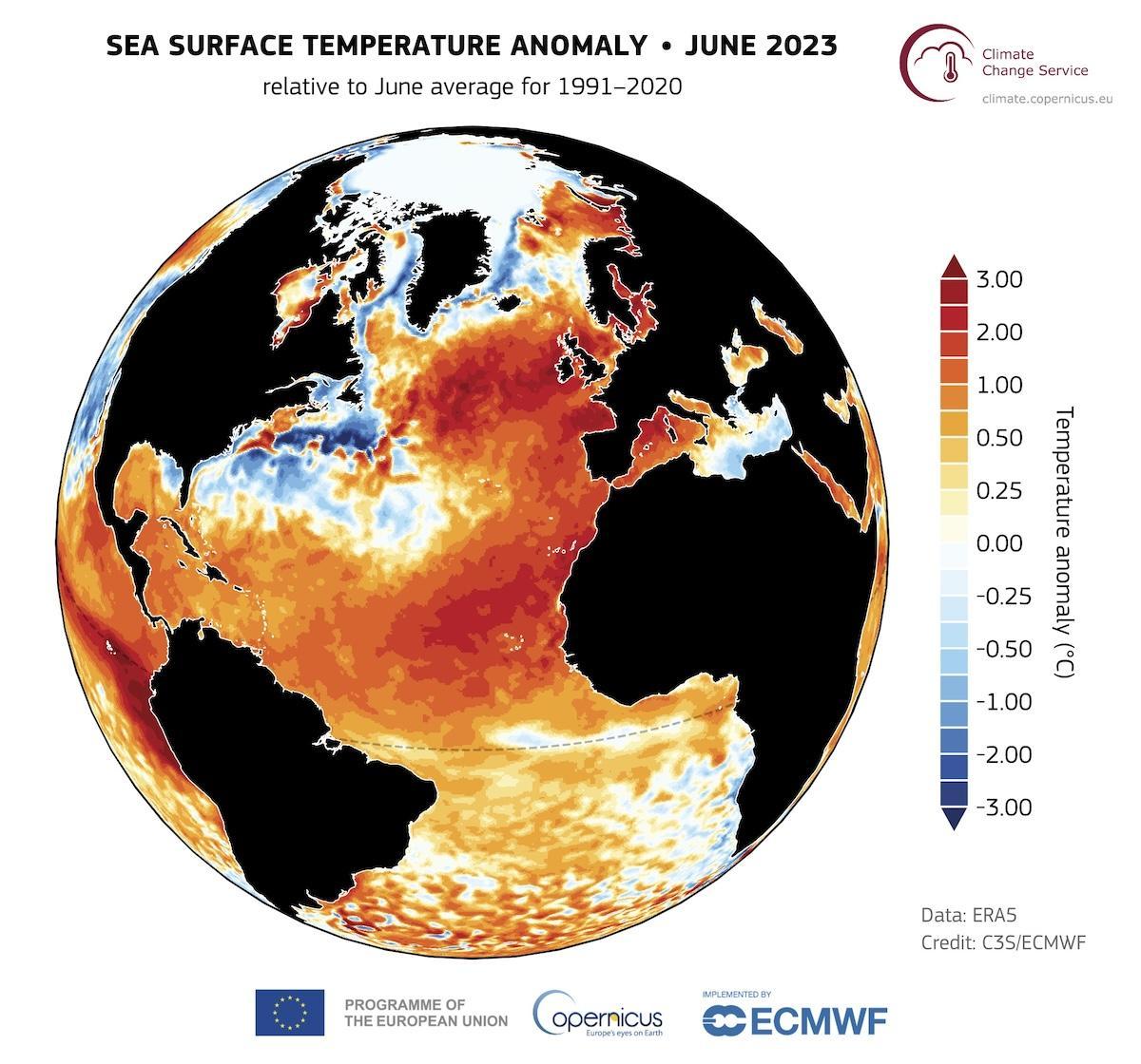 Anomalie de température en juin de l'année précédente