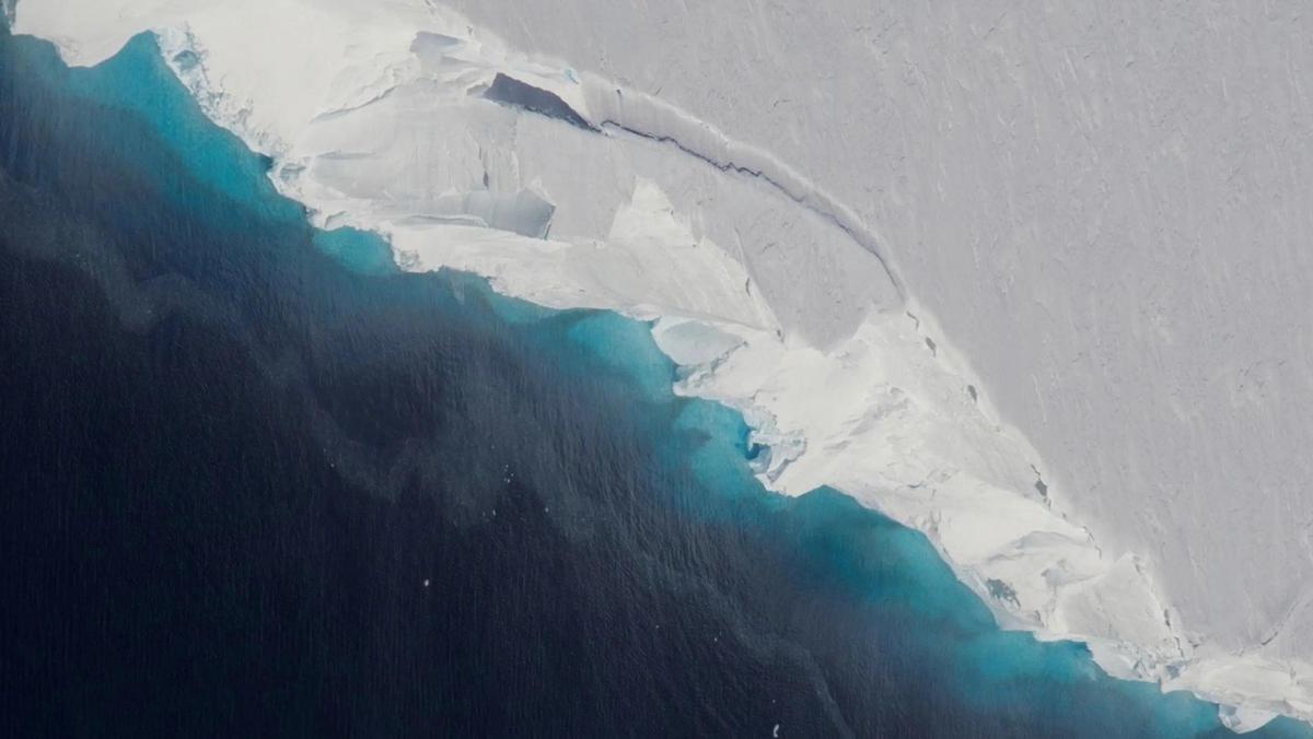 Fracture du glace de l'Antarctique