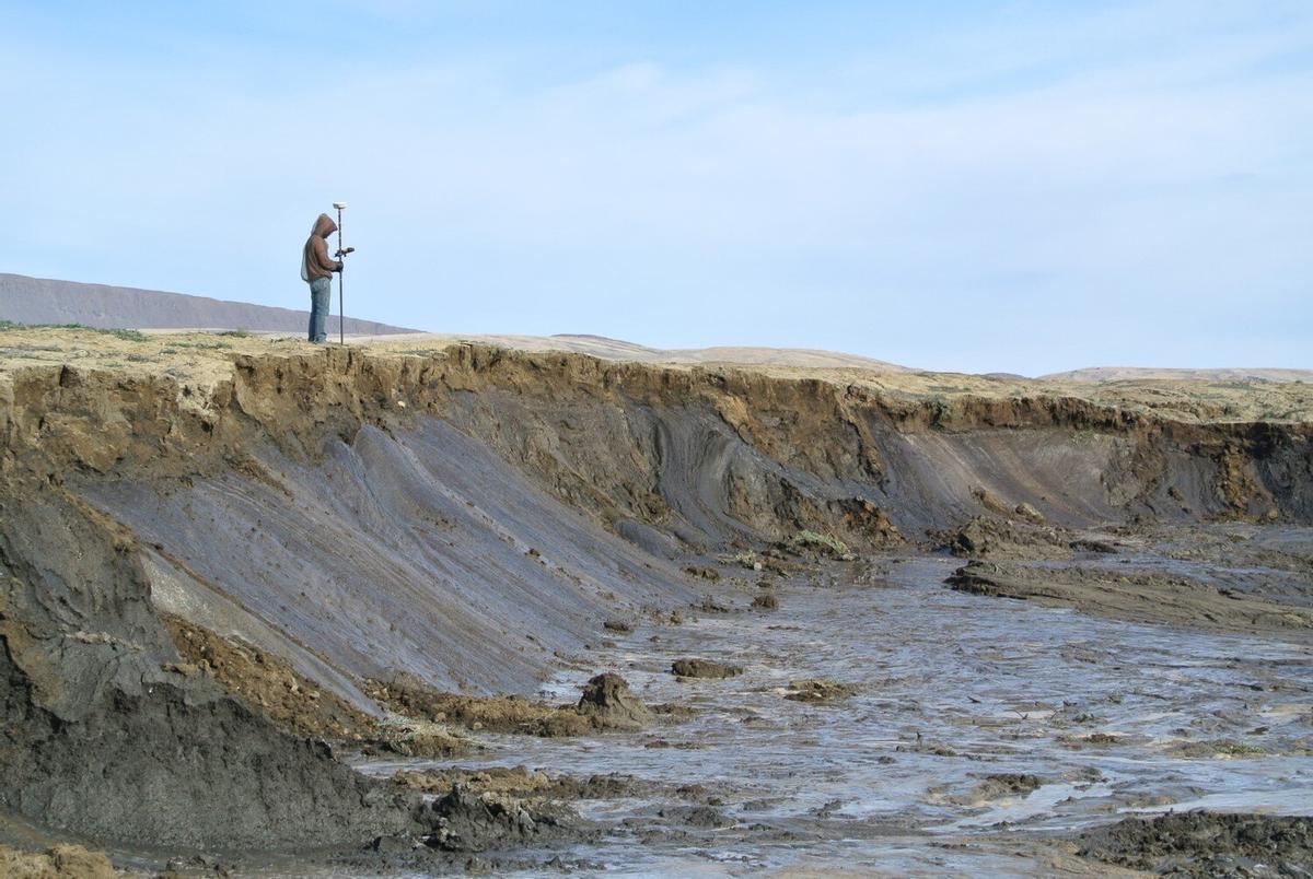 Imagen de permafrost derritiéndose