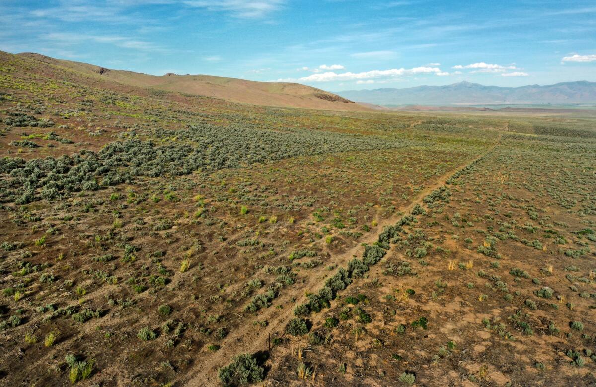 Le site de la mine de lithium Thacker Pass, actuellement en construction, sur un terrain fédéral dans le nord du Nevada.
