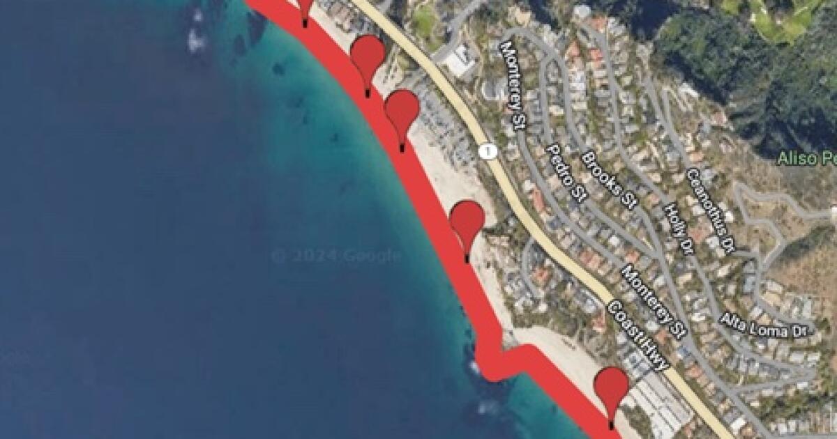 Un long tronçon de Laguna Beach fermé après un déversement d'eaux usées de 465 000 gallons