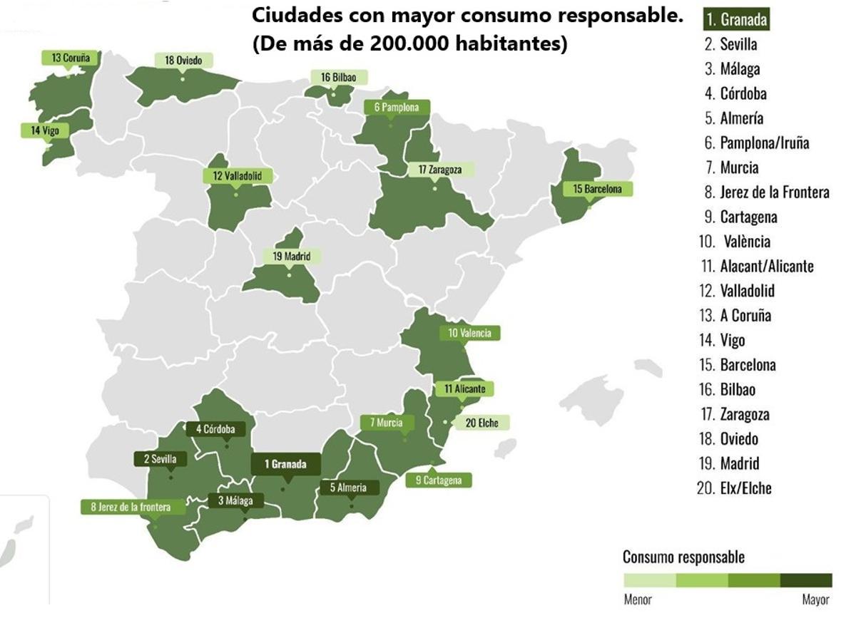 Ciudades de más de 200.000 habitants con maire consomment responsable