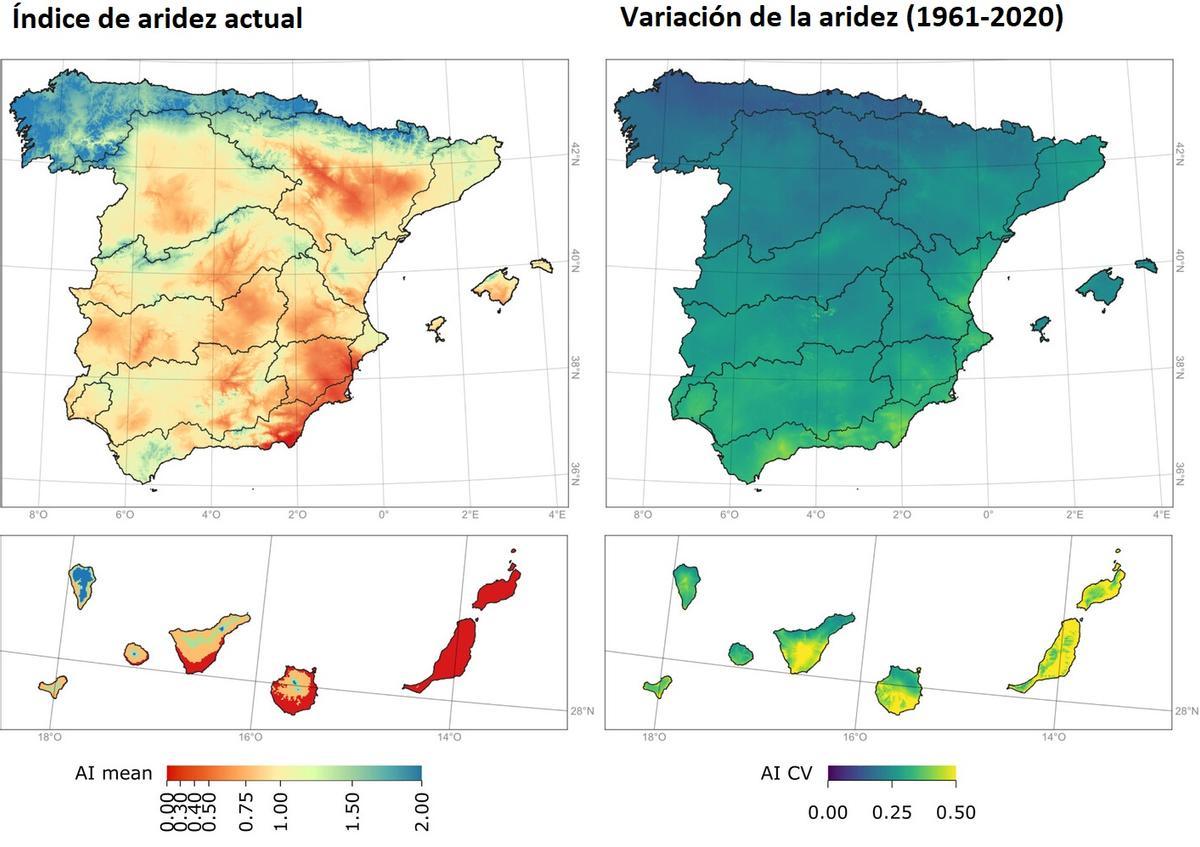 Mapas sobre la aridez en España