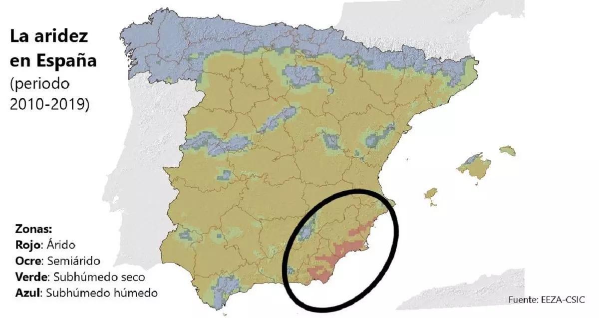 Las zonas áridas avanzan en España