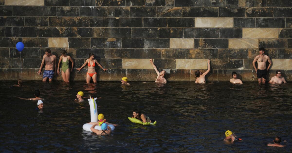 Les manifestants 'à Berlin sautent dans la rivière Spree pour montrer qu'il est suffisamment propre pour nager