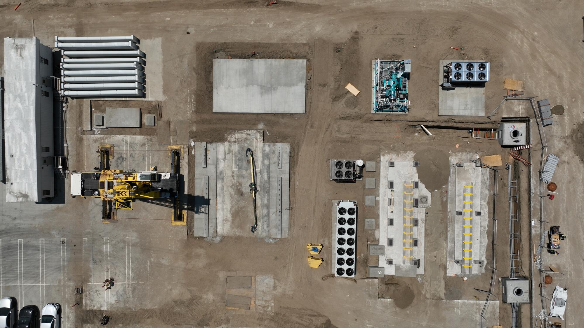 Une vue de la construction à la nouvelle installation Avina Clean Hydrogène à Vernon. 