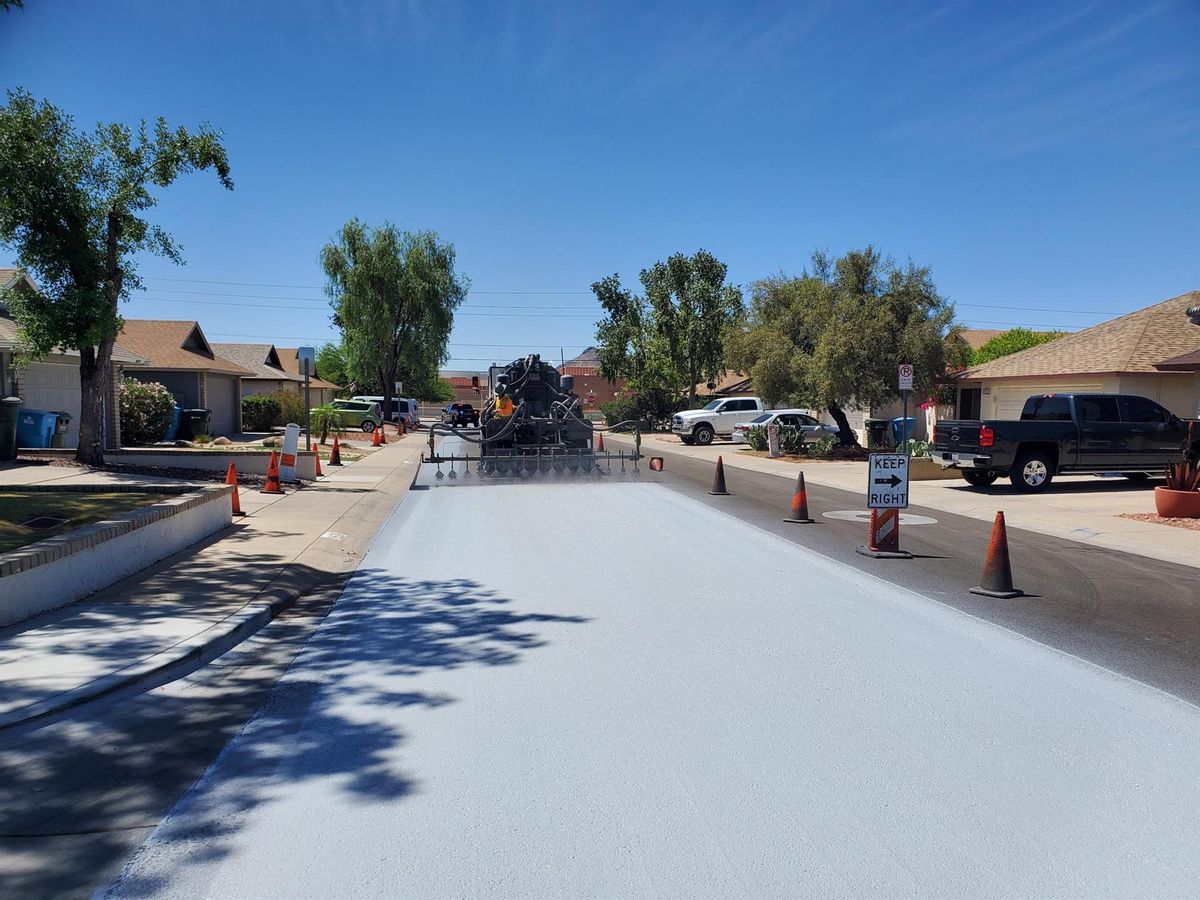 Pavimentos Réflectorients Usados en Phoenix Para Combatir El Efecto Isla de Calor. EFE: Departmento de Transporthe de Phoenix