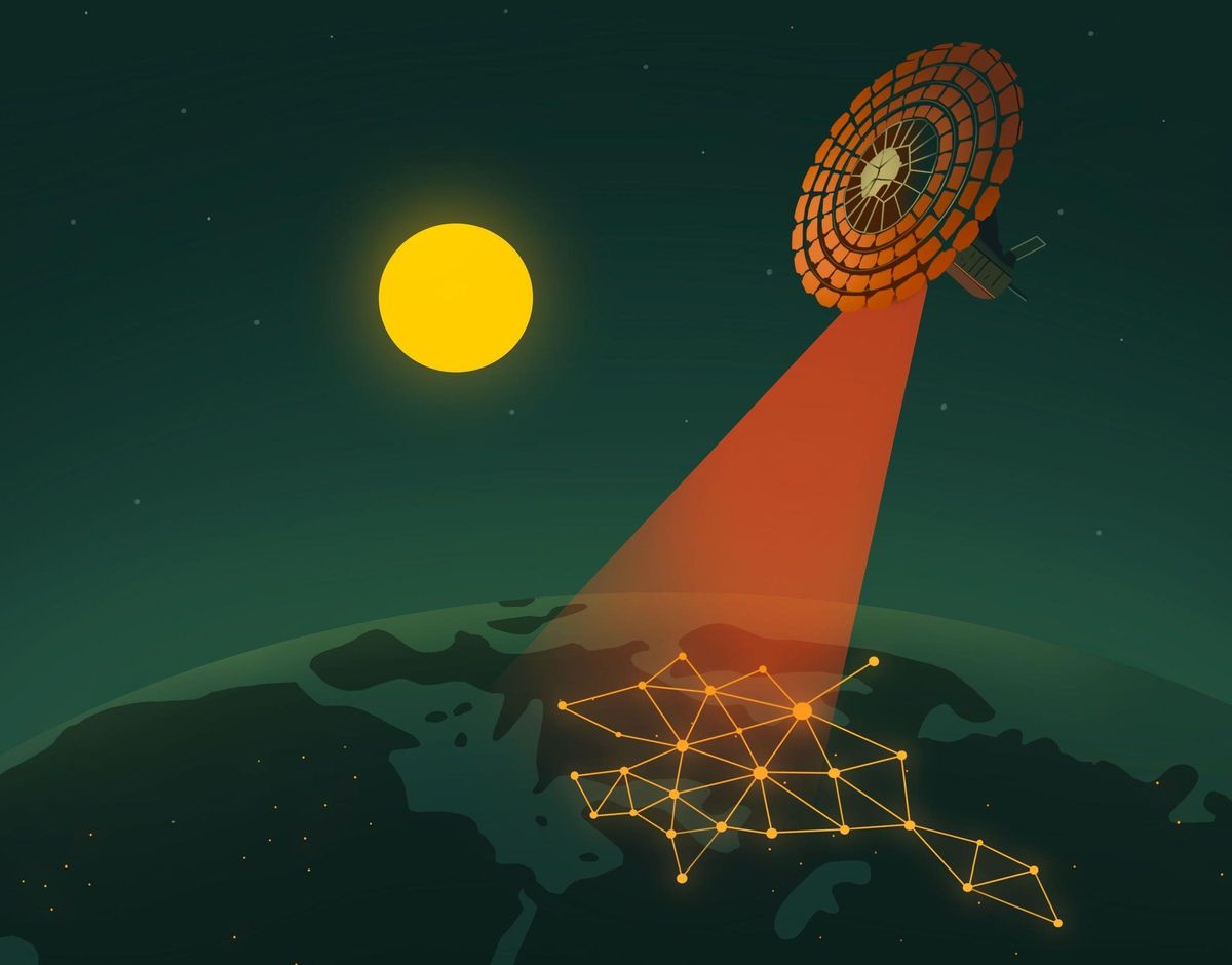 Ilustración Sobre El Proyecto de Panneaux Solares en El Espacio