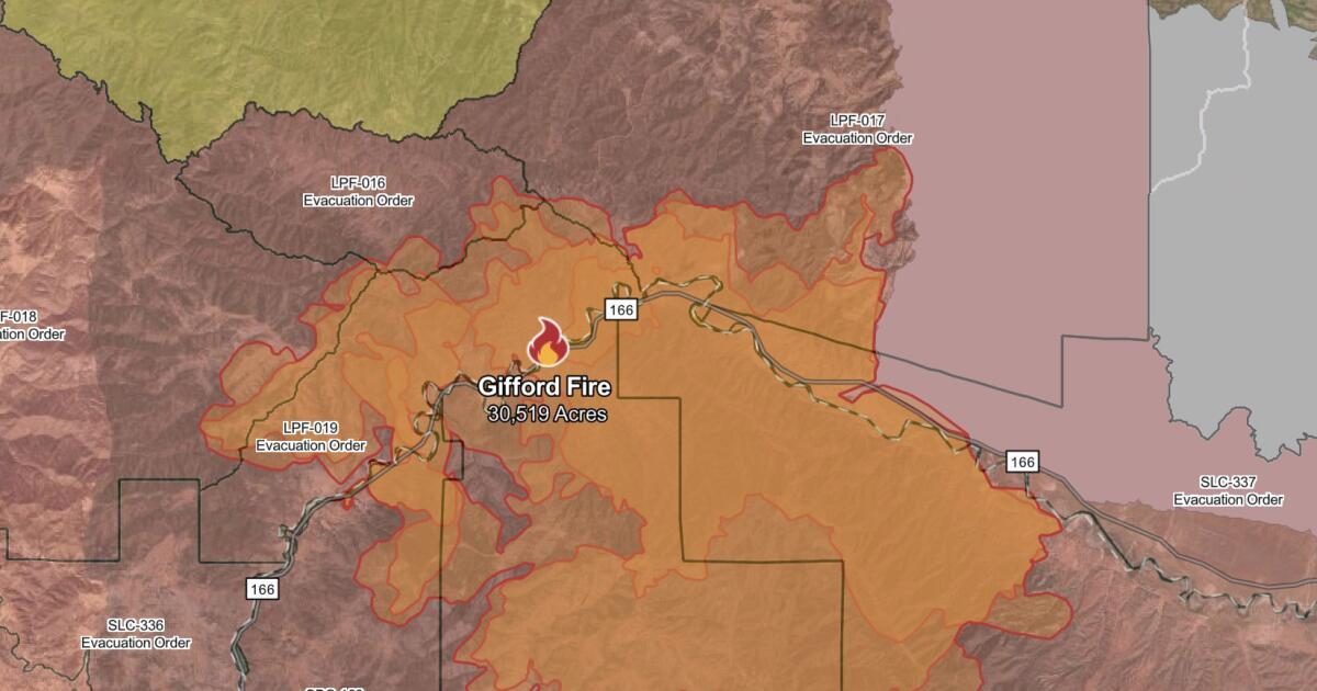 Gifford Fire brûle 30 000 acres dans la forêt nationale de Los Padres