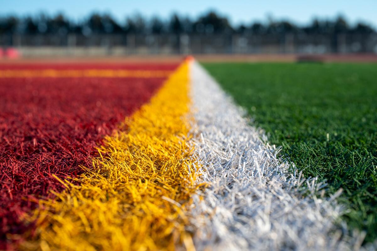 Turf artificiel à Oxnard High School.