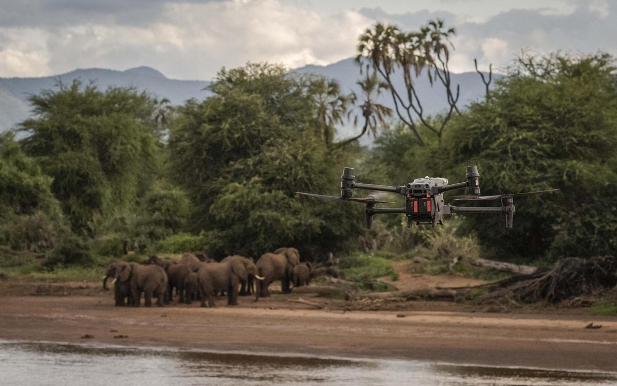 Dron en usage dans la Reserva Nacional de Samburu.