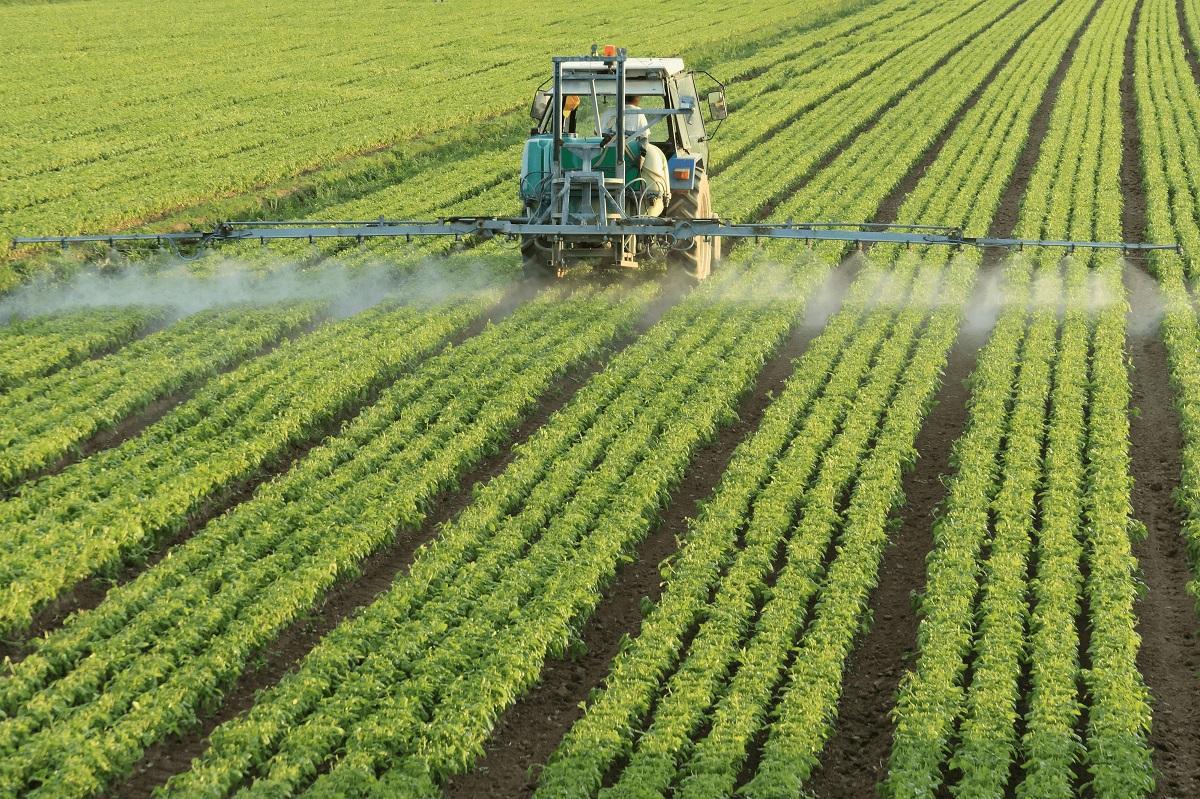 Application de pesticides sur un cultivo