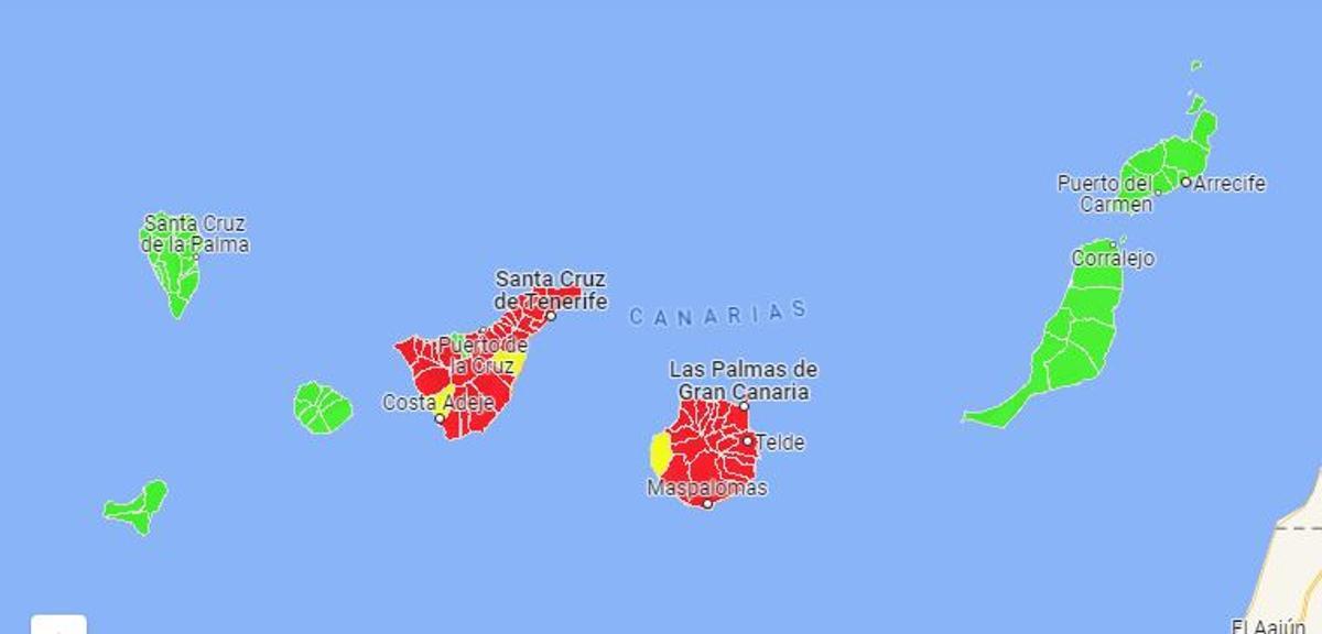 Zones affectées aux Canaries