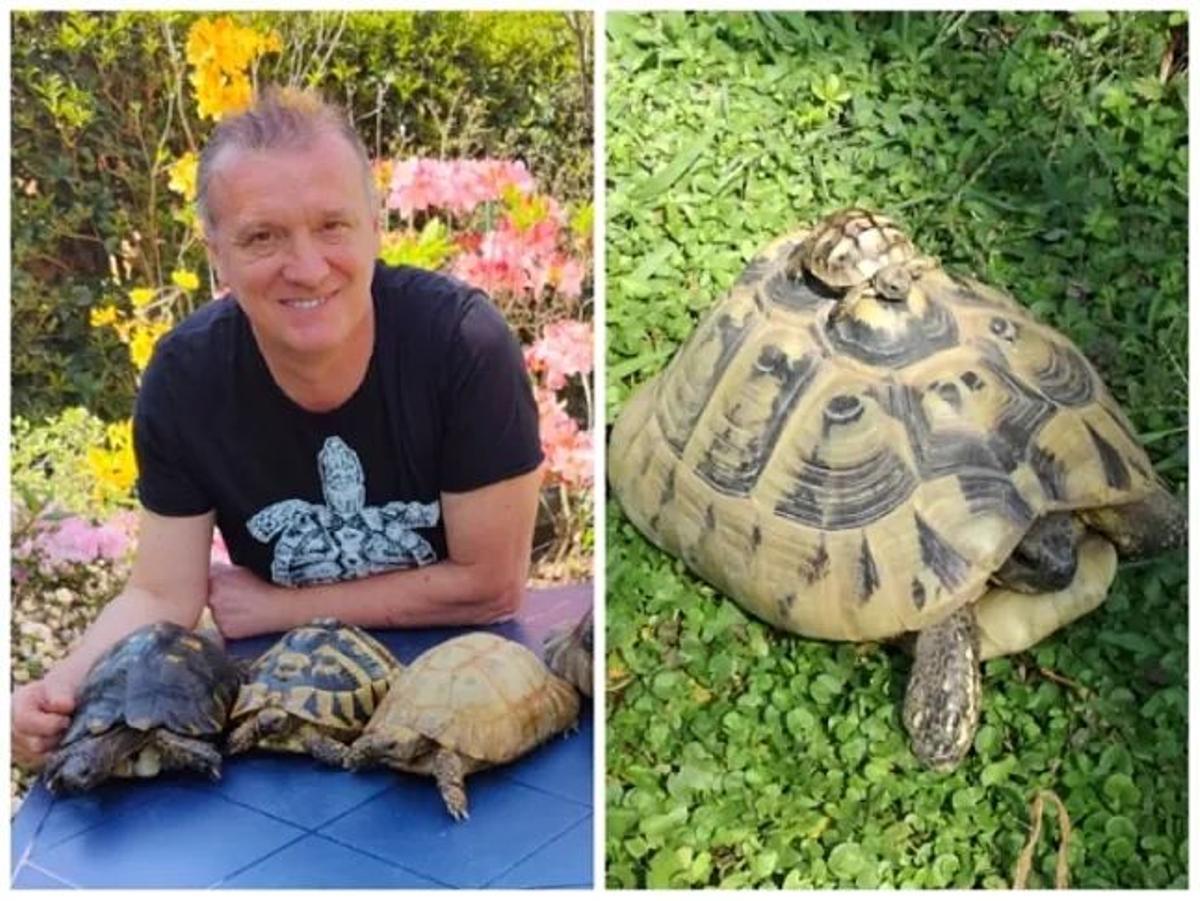 Renato Gobbetto et quelques-unes de ses tortues