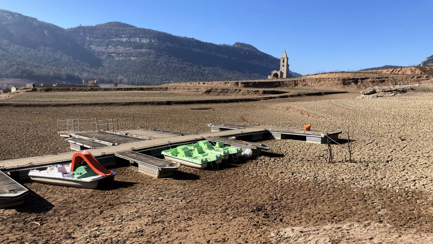 Le réservoir de Sau, maintenant plein, sur une image d'il y a deux ans (Jose Luis Gallego)