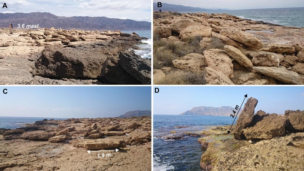 Rocas arrancadas por el tsunami étudié en Murcie