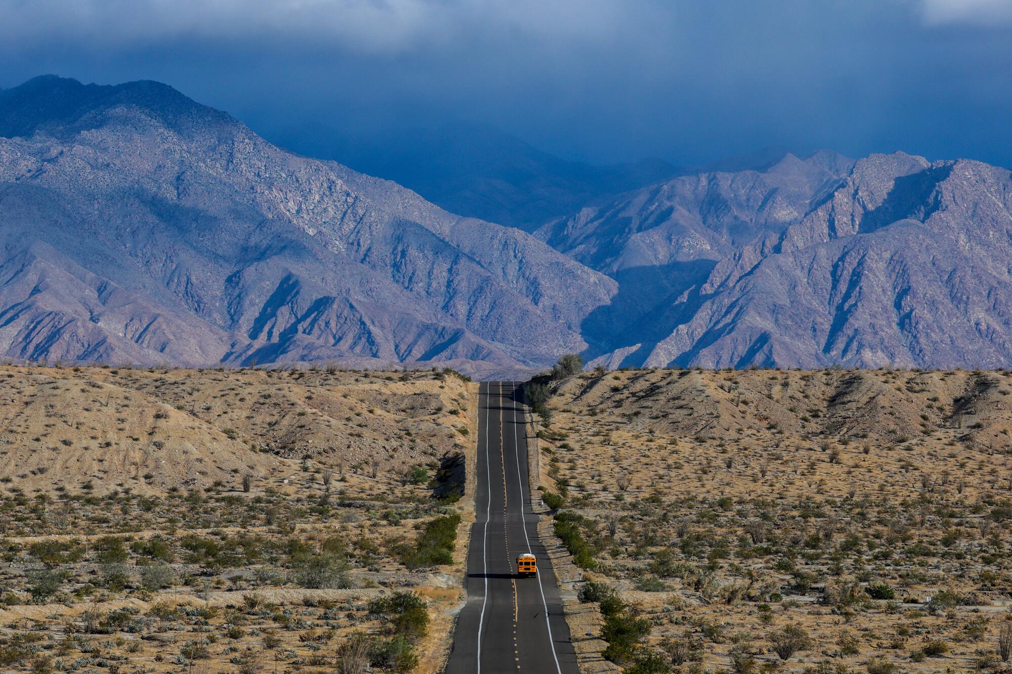 Une vue du "Trempette texane" sur Borrego Springs Road.