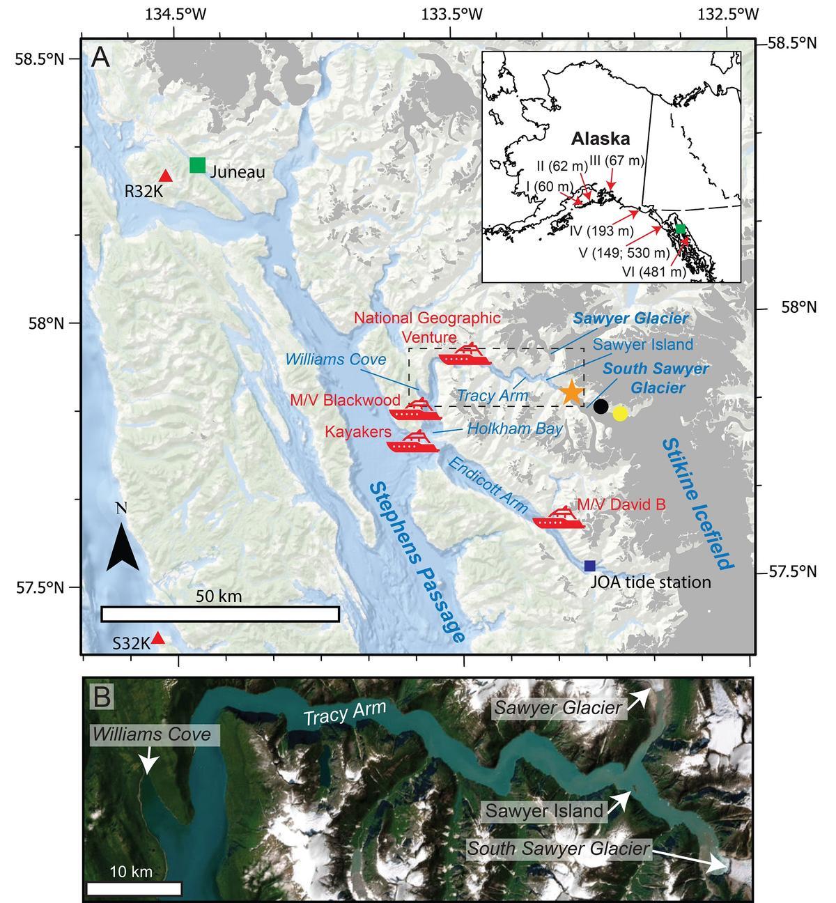 Zona de los hechos y barcos que se hallaban cerca