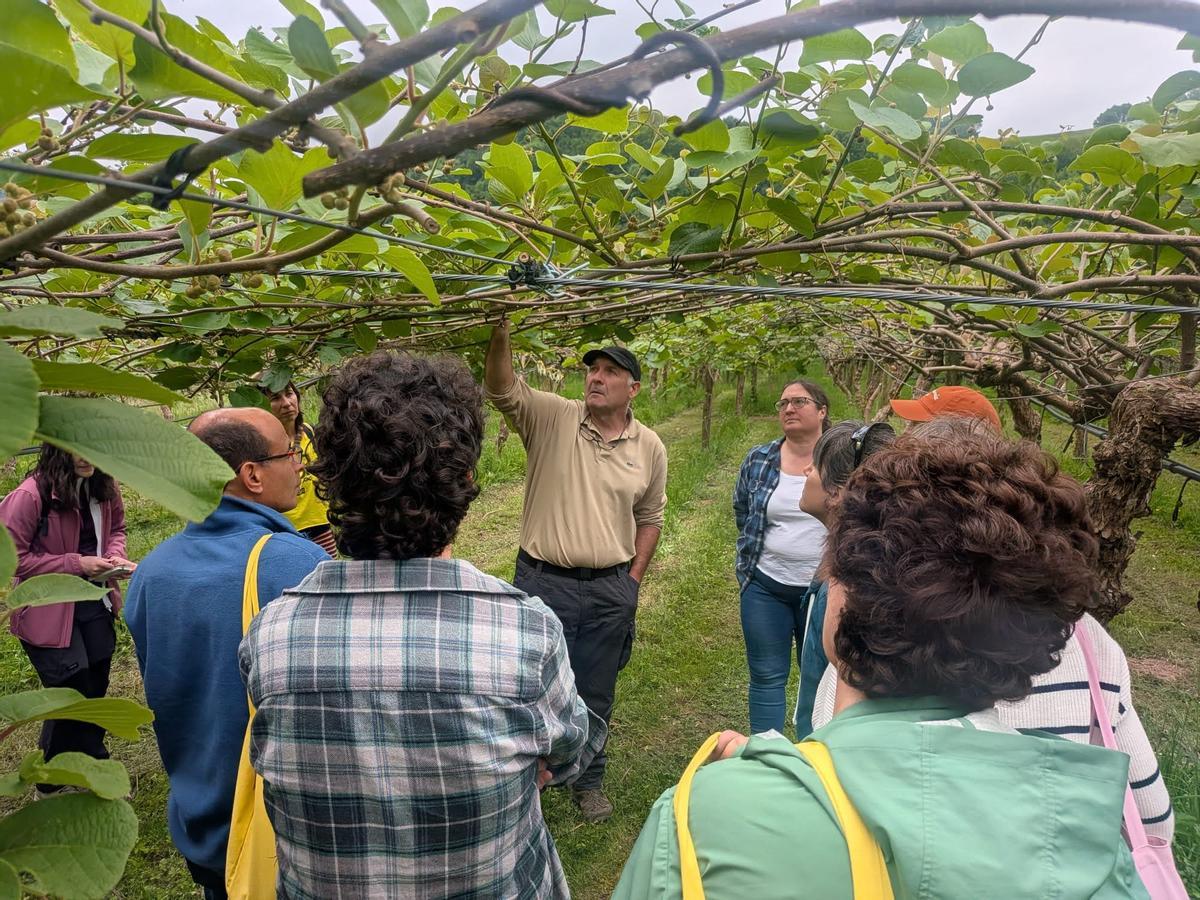 Participants à une des activités, dans une finca de Navarra