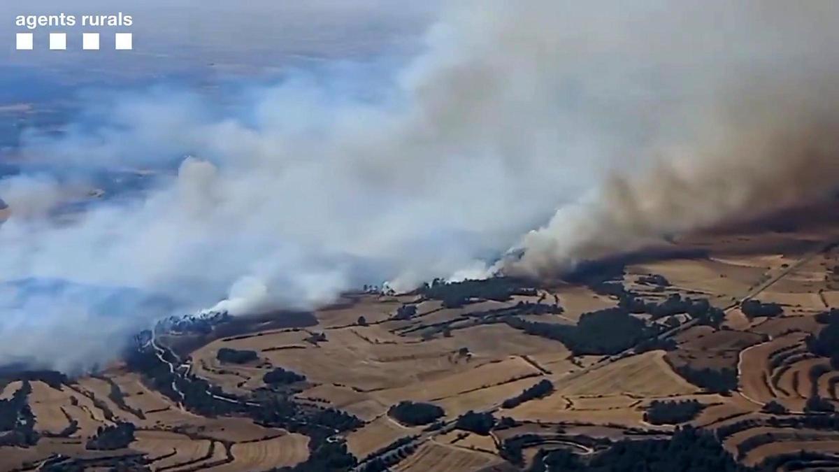 Un incendio en el Urgell.
