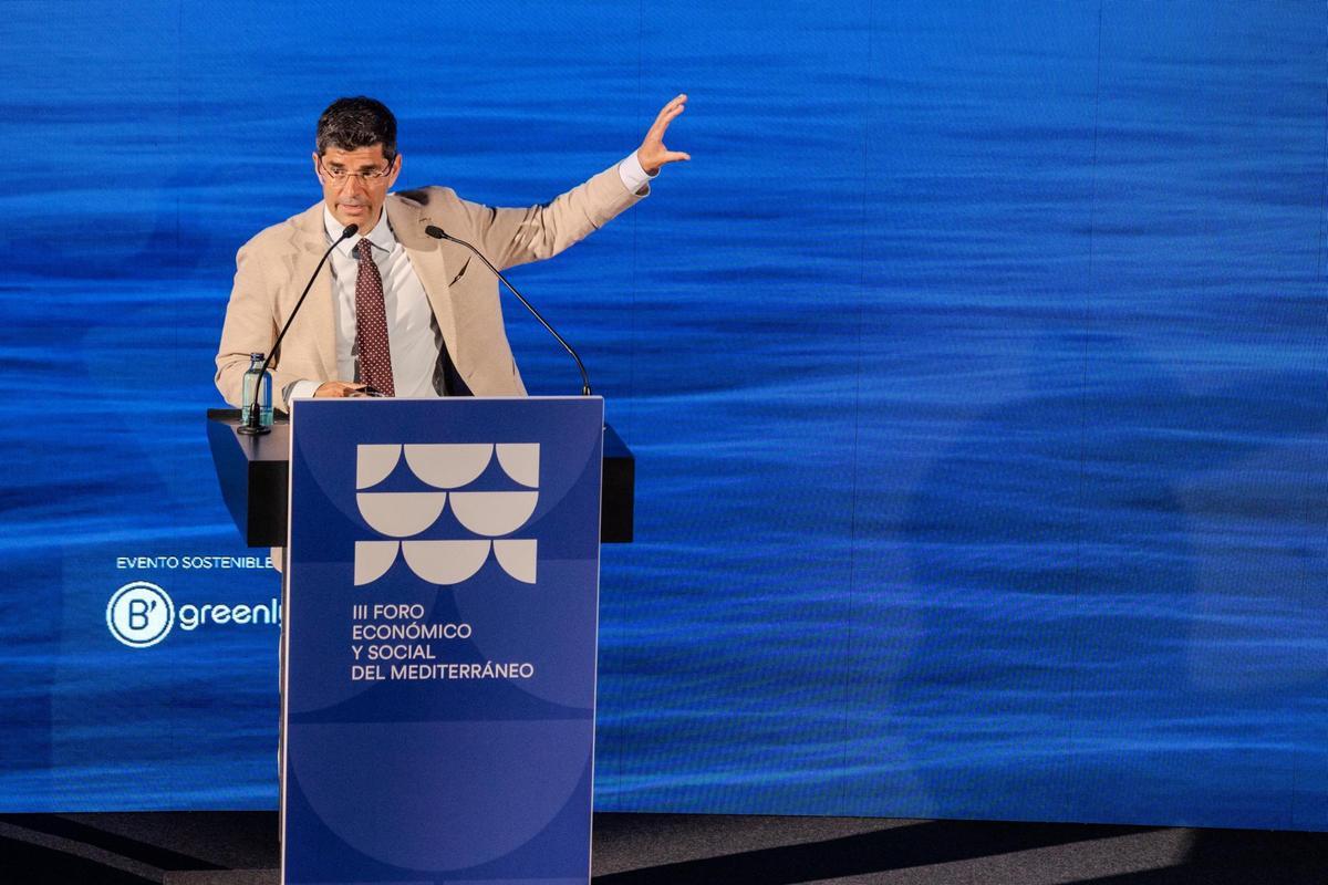 Marc Palahí, PDG de la Circular Bioeconomy Alliance, lors du IIIe Forum méditerranéen organisé par Prensa Ibérica.