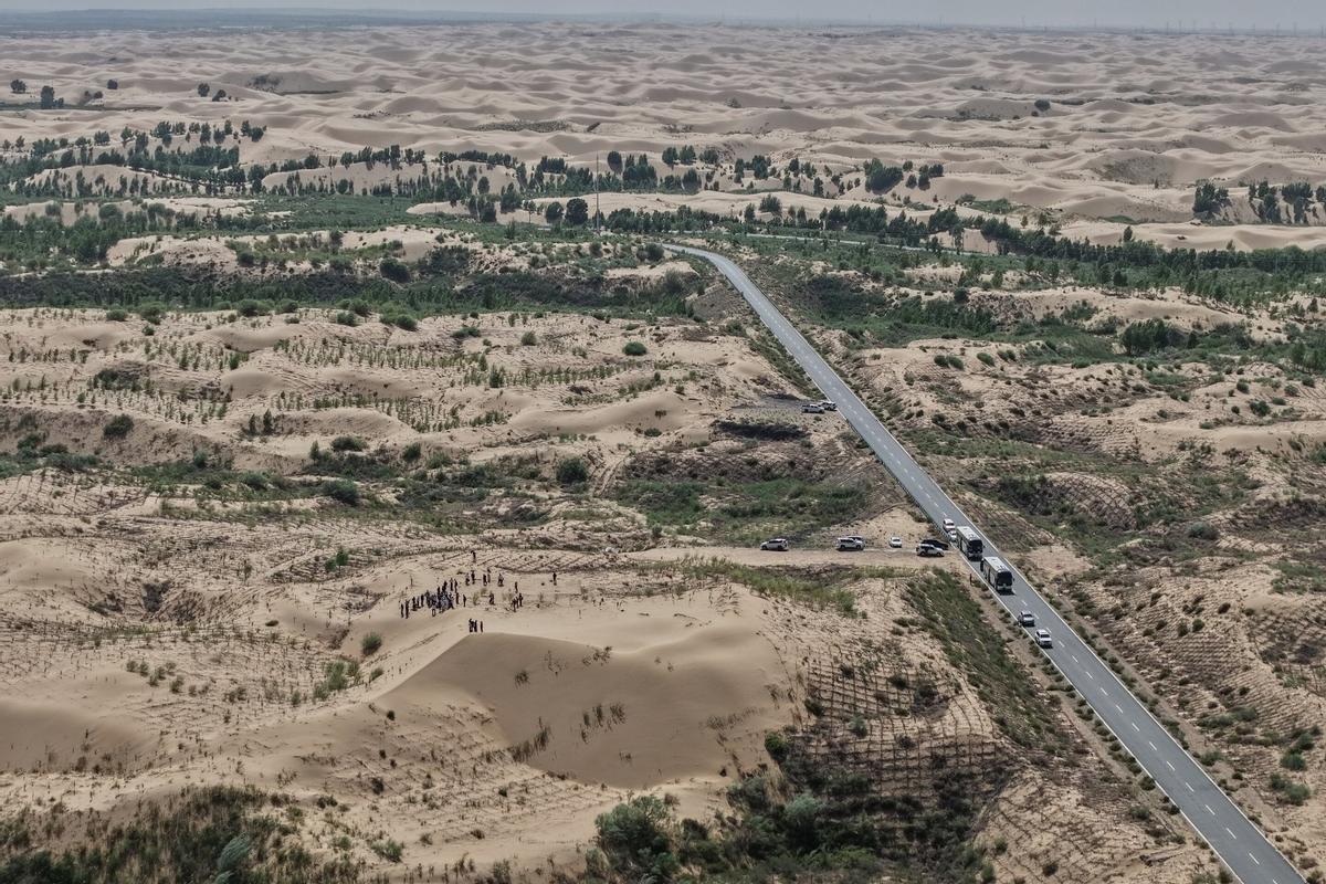 Une zone désertique où est réalisée une partie du projet