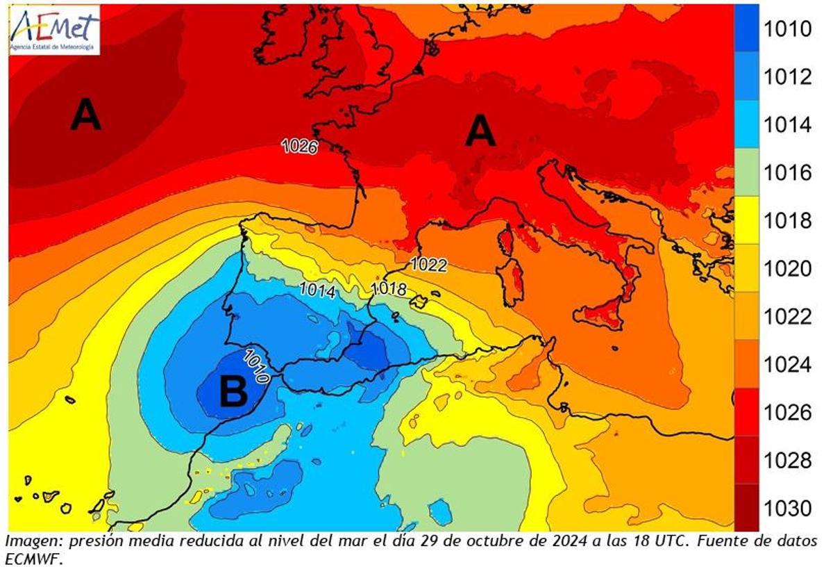 La situation atmosphérique qui a causé la chute du 29-O.