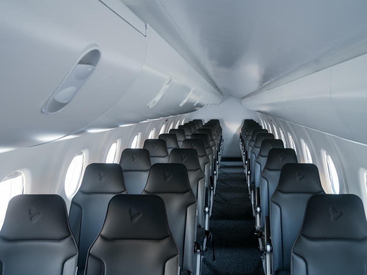 Intérieur du fuselage, avec les sièges des passagers