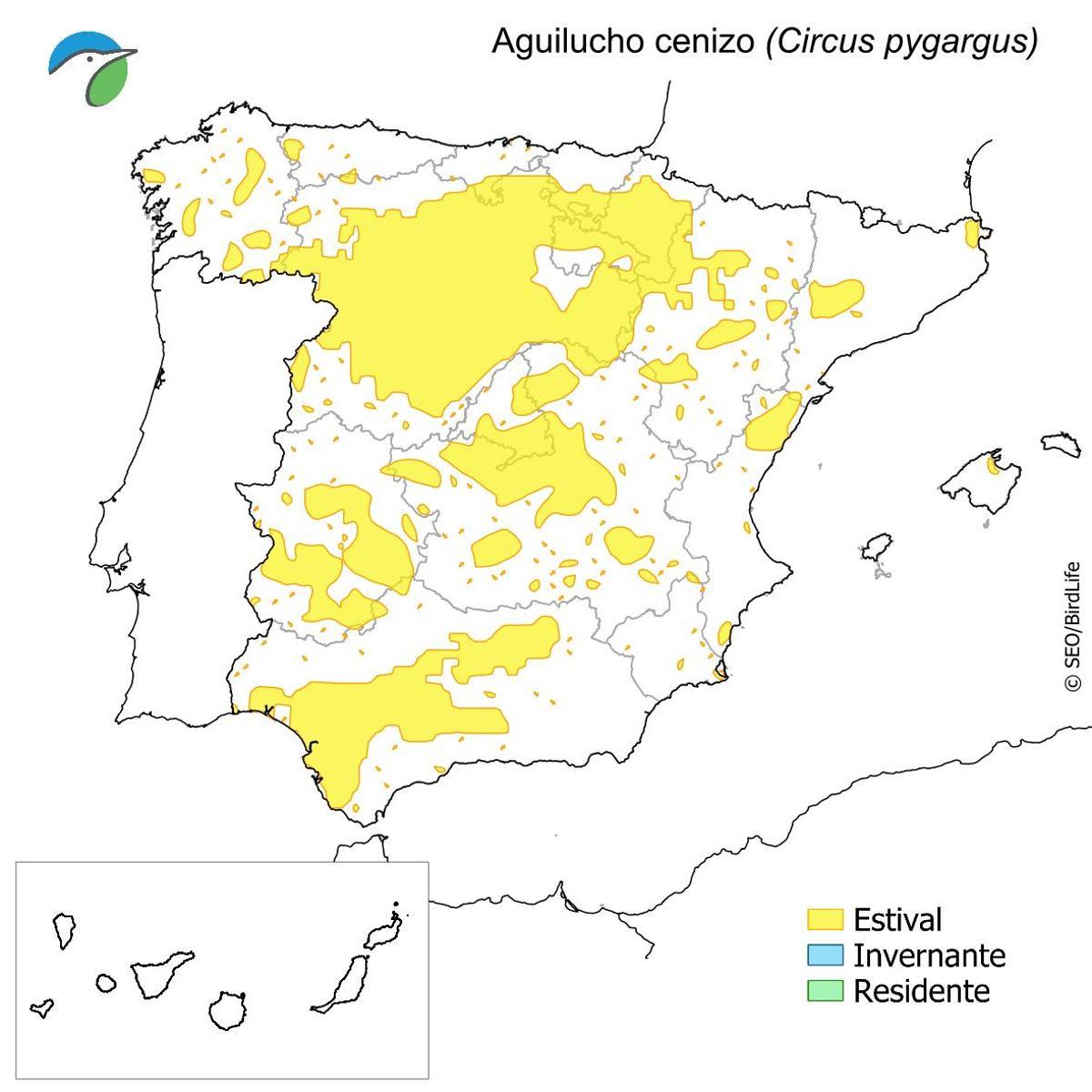 Distribution de l'espèce en Espagne