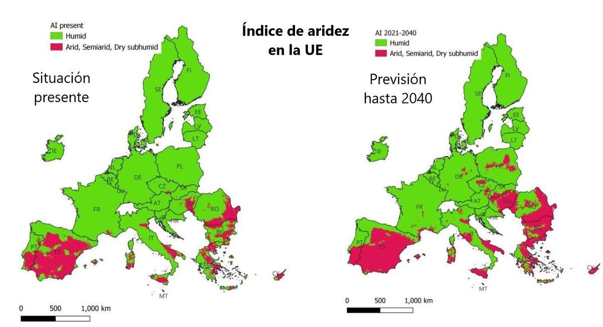Zones affectées dans les pays de l'UE