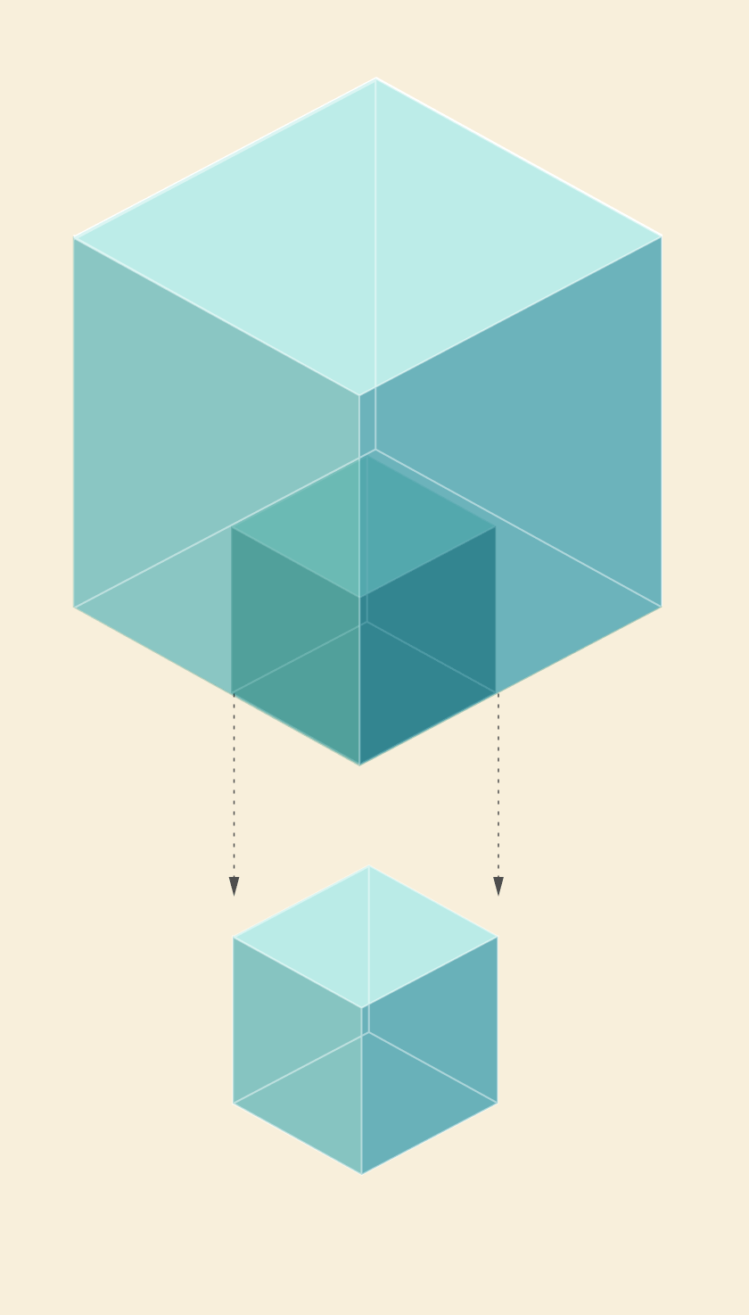 Le diagramme montre une forme de cube illustrant les 2,9 millions de tonnes de plastiques à usage unique déclarées par CalRecycle, contre un cube 44 % plus petit représentant l'estimation préliminaire de l'industrie de 1,29 millions de tonnes d'utilisation de plastique unique.