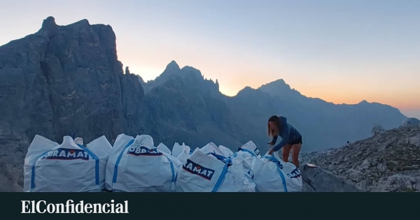 La décharge clandestine des Picos de Europa : c'est ainsi qu'ils ont enlevé une tonne de déchets à 2 300 mètres