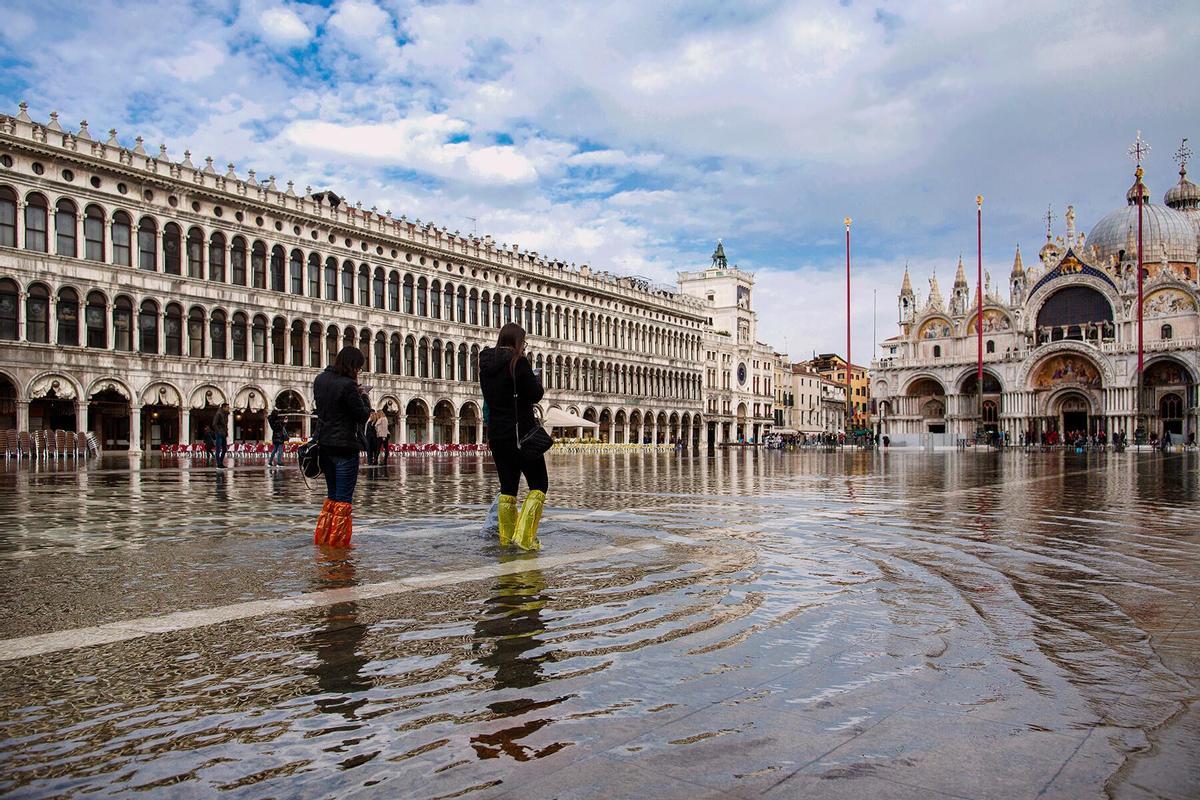 Inondations en Venise par la subida del mar